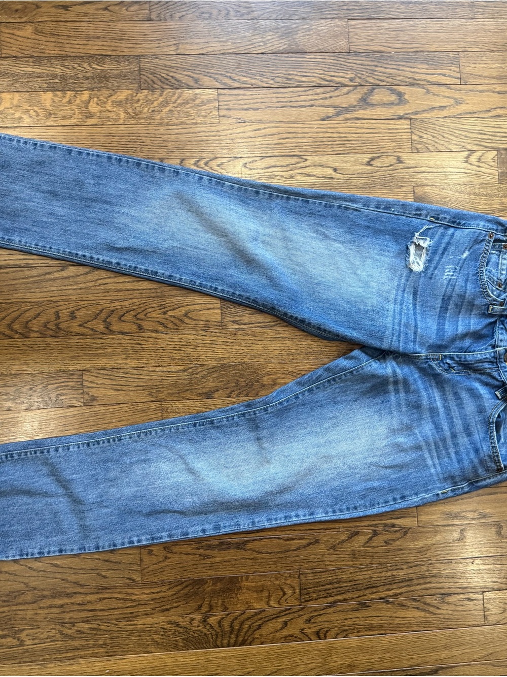 Levi's Light Blue Boyfriend Jeans with Mild Distressing